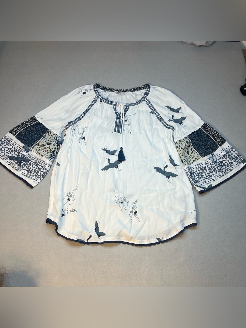 John Mark bird blouse size medium
